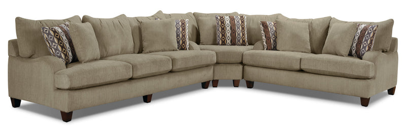 Putty Chenille Sectional - Beige - Contemporary style Sectional in Beige
