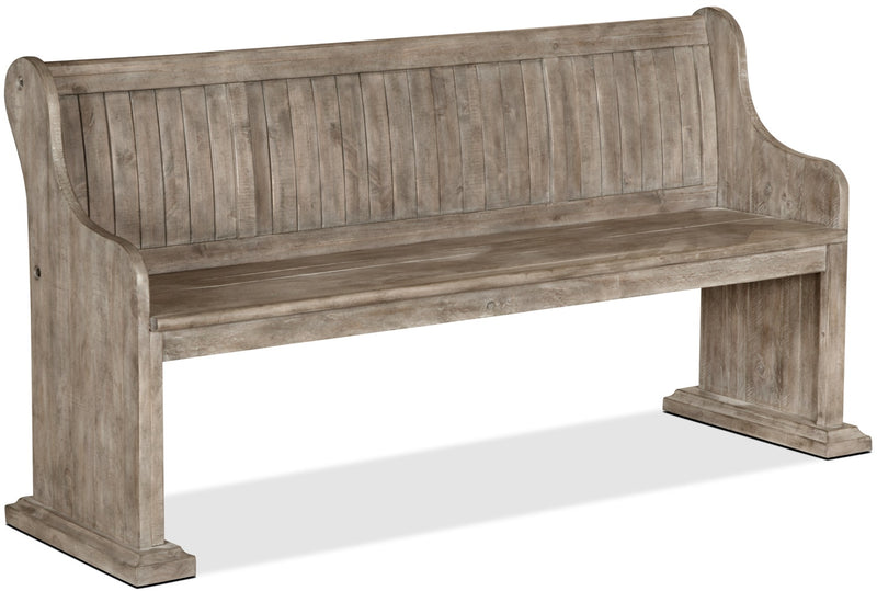 Keswick Dining Bench, Pine Wood, 67.75\"W - Dovetail Grey