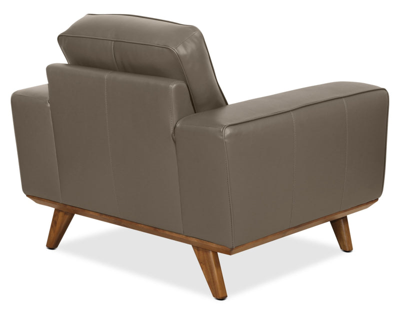 Kai Genuine Leather Chair – Grey