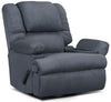 Recliner 5598 Padded Suede Swivel Rocker with Storage Arms - Navy