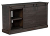 Tortosa 65” TV Stand with Barn Doors – Charred Oak